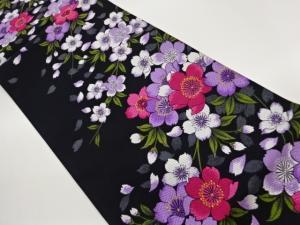 桜模様織出し袋帯